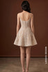 Beaded Lace Spaghetti Strap Mini Cocktail Dress