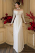 Timeless White Draped Bridal Áo Dài with Illusion Crystal Neckline