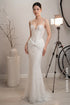 Exquisite Pearl-Embellished Mermaid Gown with Sculptural Draping