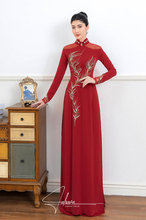 Impressive beaded modern ao dai