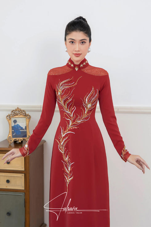 Impressive beaded modern ao dai