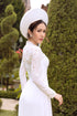 White ao dai with modern collar