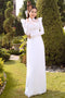 White puff sleeves modern ao dai beaded