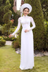 Modern cut out sleeves with lace ao dai