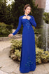 Blue modern party ao dai with lace