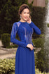 Blue round neck with impressive beading ao dai