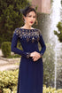 Luxury scoop neck beaded party ao dai