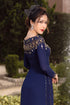 Luxury scoop neck beaded party ao dai