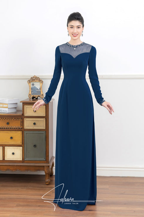 Modern ao dai with cape