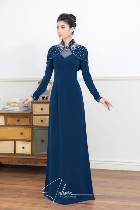 Modern ao dai with cape