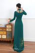 Modern leaves pattern beaded ao dai