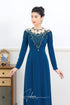 Round neck beaded party ao dai
