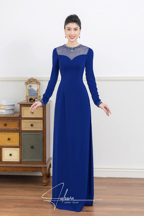 Beautiful ao dai with cape