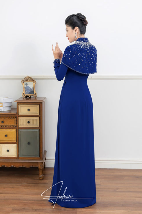 Beautiful ao dai with cape