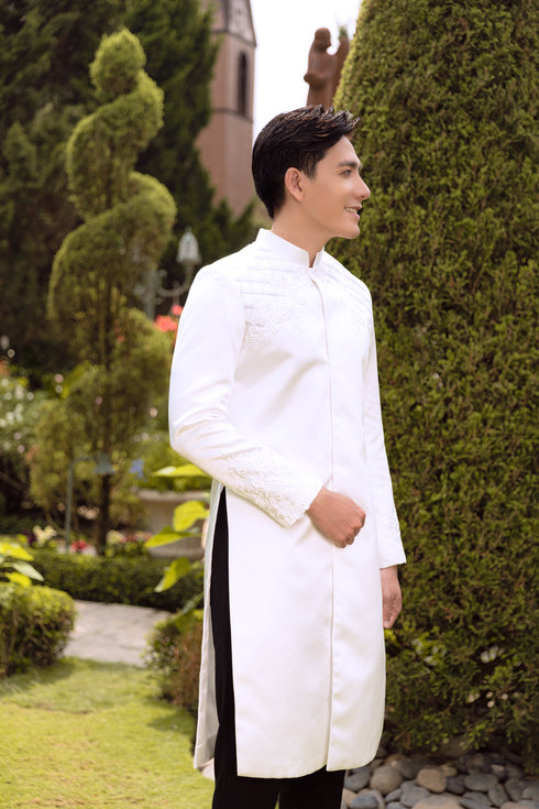 White manly ao dai - sale