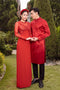 Red modern couple ao dai