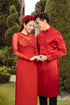 Red modern couple ao dai