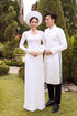 White couple ao dai with lace