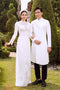 Impressive lace couple wedding ao dai