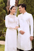 Impressive lace couple wedding ao dai