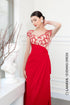 Scoop neck ruched a-line gown