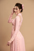Sweet pink and gold couple ao dai