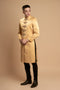 Gold modern ao dai with slit front - sale