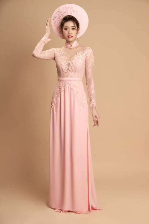 Romantic couple wedding ao dai