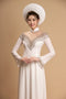 White exquisite beaded modern ao dai