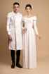 White men's ao dai beaded