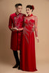 Impressive red modern ao dai beaded