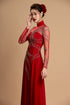 Red couple ao dai with white delicate beaded