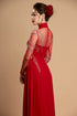 Red couple ao dai with white delicate beaded