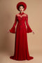 Red modern pleated wedding ao dai