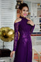 Dark purple modern party ao dai