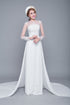 Round neck modern wedding ao dai