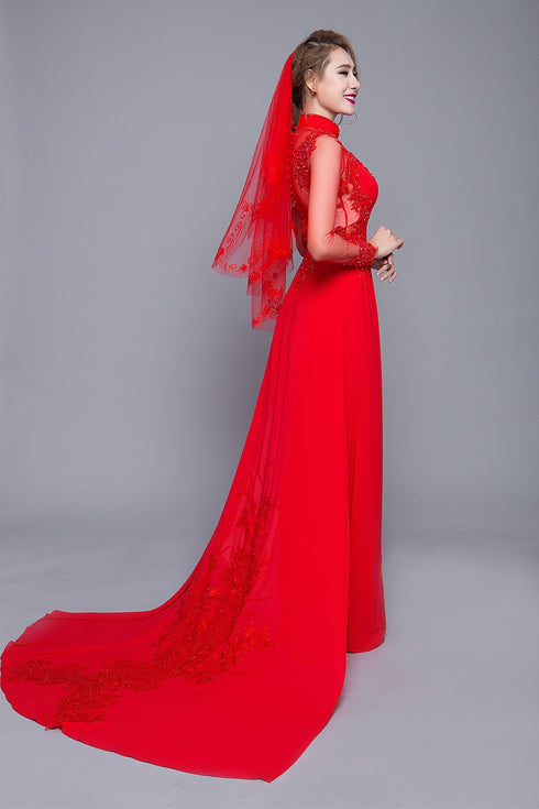 Stunning cut out modern ao dai