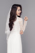 White hollow lace modern ao dai