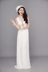 Delicate pleated modern wedding ao dai