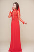 Red modern cut out beaded ao dai