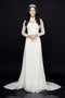 Modern embroidery lace bride ao dai