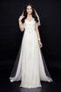 White embroidery lace bride ao dai
