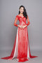 Red and white two layers ao dai