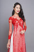 Red and white two layers ao dai