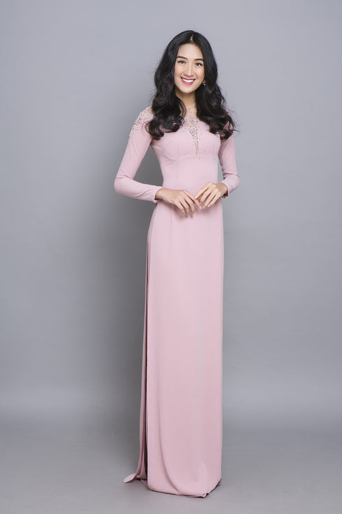 Elegant beaded modern party ao dai