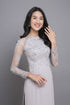 Embroidery lace round neck ao dai