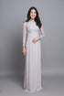Embroidery lace round neck ao dai