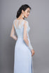 Scoop neck embroidered ao dai