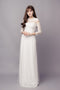 Round neck chantilly lace bridal ao dai