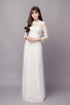 Round neck chantilly lace bridal ao dai